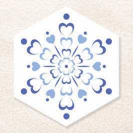 Snowy Heartburst Kartonnen Onderzetters