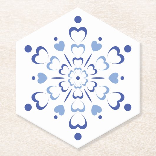 Snowy Heartburst Kartonnen Onderzetters (Voorkant)