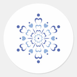 Snowy Heartburst Ronde Sticker