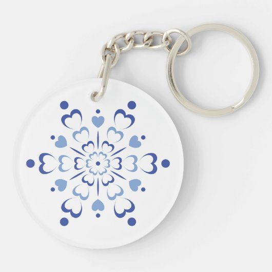 Snowy Heartburst Sleutelhanger (Achterkant)