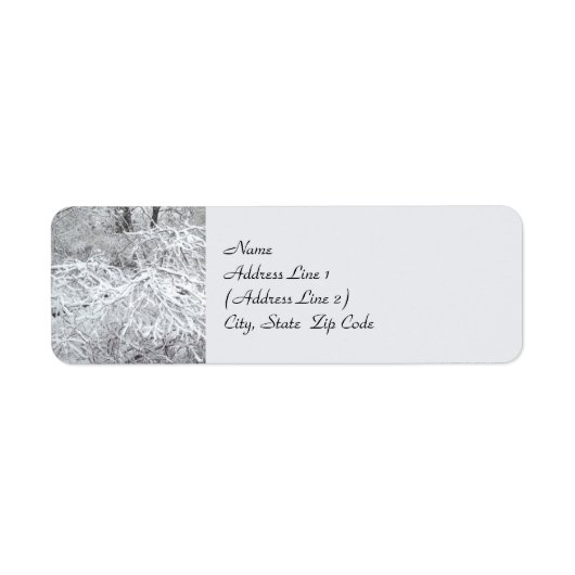 Snowy Hedgerow Winter retour adreslabel Etiket (Voorkant)