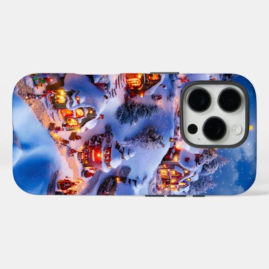 Snowy Hills Whimsical Christmas Village Case-Mate iPhone Case (Achterkant (horizontaal))