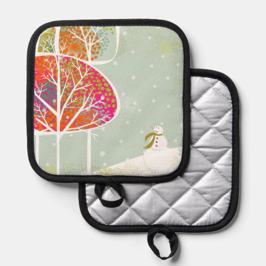 Snowy Hills winter keuken pot houder (Voorkant / Achterkant)