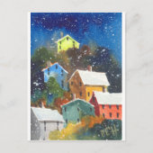 Snowy Hillside Houses Briefkaart (Voorkant)