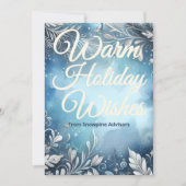 Snowy Holiday Card | Custom Company Message Feestdagenkaart (Voorkant)