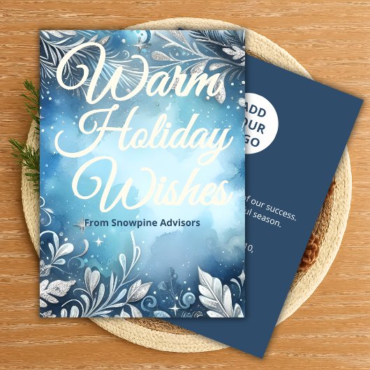Snowy Holiday Card | Custom Company Message Feestdagenkaart