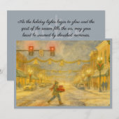 Snowy Holiday Downtown Scene Holiday Card Feestdagenkaart (Voorkant / Achterkant)