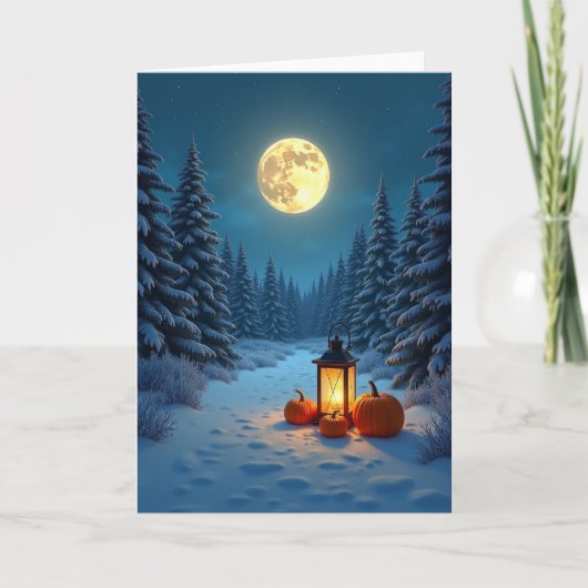 Snowy Holiday Glow Pumpkins Kaart (Voorkant)