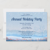 Snowy Holiday Party Invitation Kaart (Voorkant)