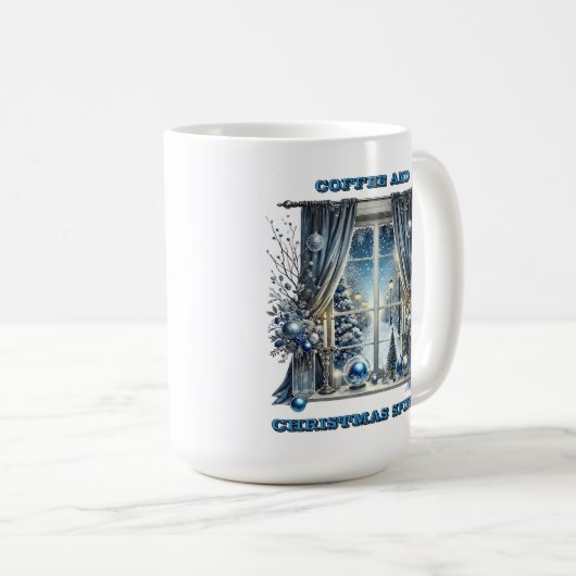 Snowy Holiday Window Decor Koffiemok (Voorkant rechts)