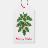 Snowy Holly Gift Labels Cadeaulabel (Voorkant)