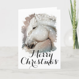 Snowy Horse Christmas Kaart