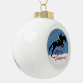 Snowy Horse Jumper's Kerstmis Keramische Bal Ornament (Links)