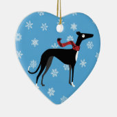 Snowy Hound Keramisch Ornament (Rechts)