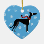 Snowy Hound Keramisch Ornament (Voorkant)