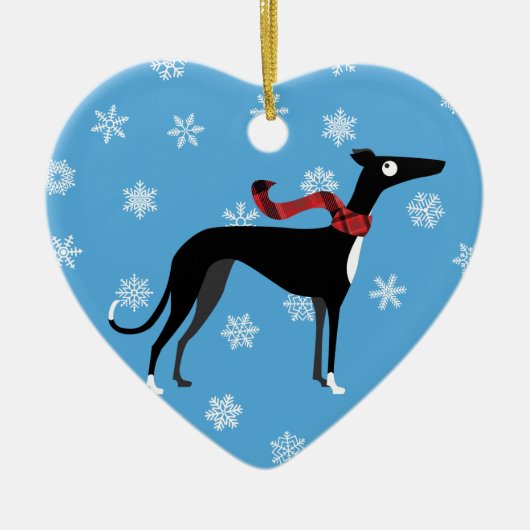 Snowy Hound Keramisch Ornament (Voorkant)