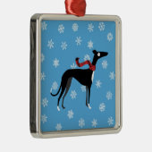 Snowy Hound Metalen Ornament (Rechts)