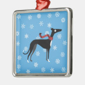 Snowy Hound Metalen Ornament (Links)