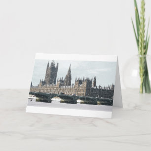 Snowy Houses of Parliament Feestdagen Kaart