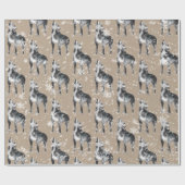 Snowy Howling Winter Wolf Kraft Paper Wrapping Cadeaupapier (Vlak)