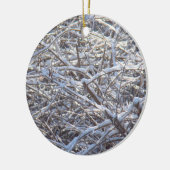Snowy Ice Branches in Winter Keramisch Ornament (Links)