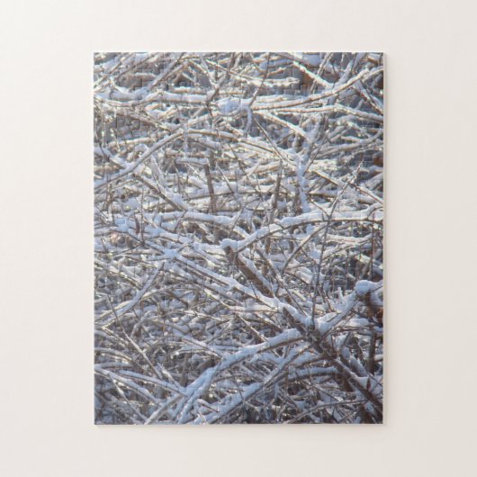 Snowy Ice Branches in Winter Legpuzzel (Verticaal)
