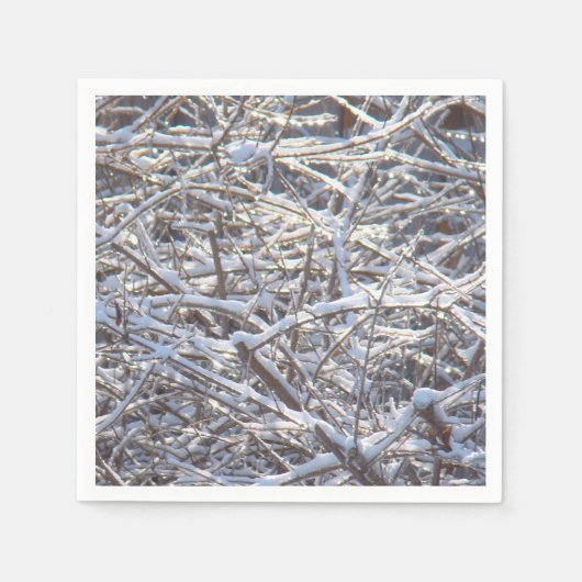 Snowy Ice Branches in Winter Servet (Voorkant)