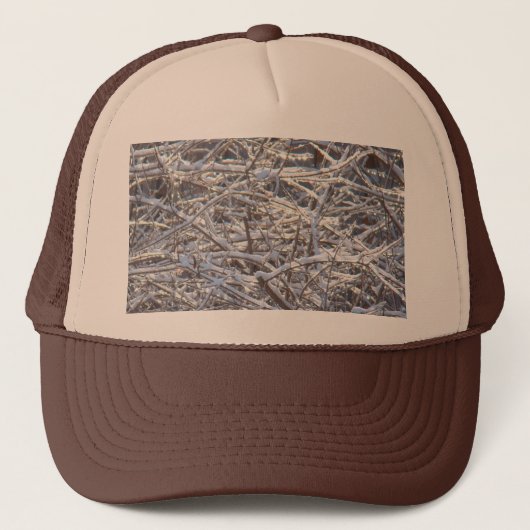 Snowy Ice Branches in Winter Trucker Pet (Voorkant)