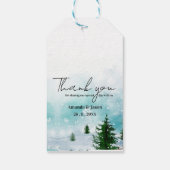 Snowy Icy Frosty Blauwe tinten Winter Ochtend Brui Cadeaulabel (Achterkant)