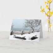 Snowy Januari namiddag Kaart (Gele Bloem)