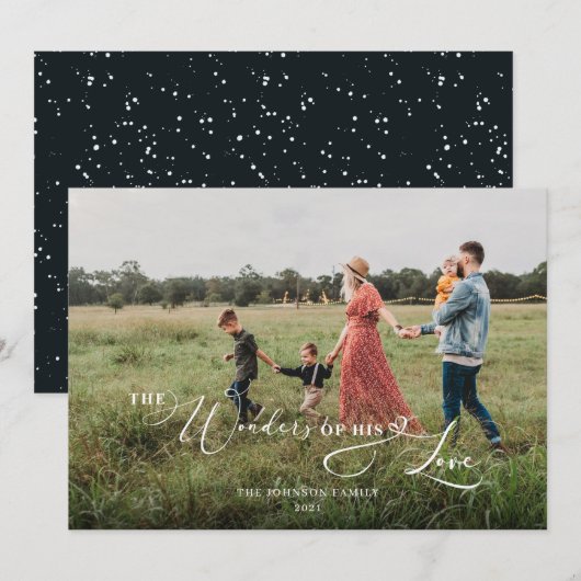 Snowy Joy aan de World Blue Photo met kerstmis Feestdagenkaart (Voorkant / Achterkant)