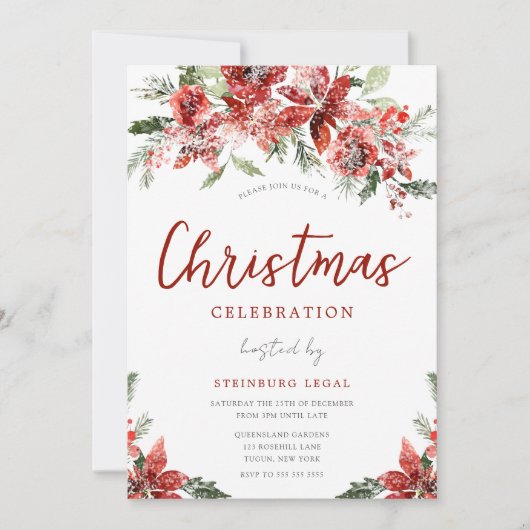 Snowy Kantoor Corporate Kerstfeest viering Kaart (Voorkant)