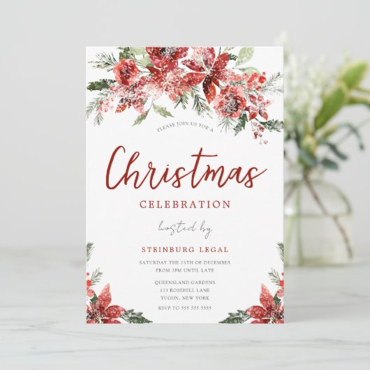 Snowy Kantoor Corporate Kerstfeest viering Kaart (Staand voorkant)