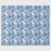 Snowy kerstbomen scène betegeld Wrapping Paper Cadeaupapier (Vlak)