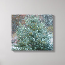 Snowy kerstboom canvas afdruk