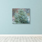 Snowy kerstboom canvas afdruk (Insitu (Houten vloer))