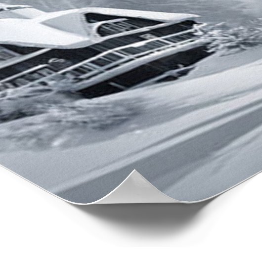 Snowy Kerstboom Digitale Kerstmis Wall Art Poster (Hoek)