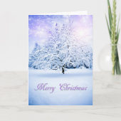 Snowy kerstboom feestdagen kaart (Voorkant)
