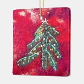 Snowy kerstboom keramisch ornament (Links)