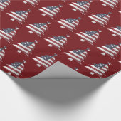 Snowy kerstboom met sterren en strips cadeaupapier (Hoek)