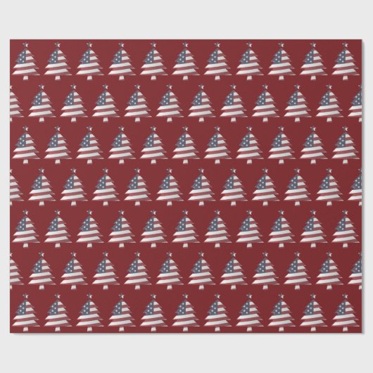 Snowy kerstboom met sterren en strips cadeaupapier (Vlak)