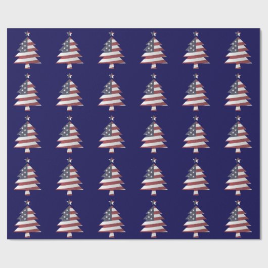 Snowy kerstboom met sterren en strips cadeaupapier (Vlak)