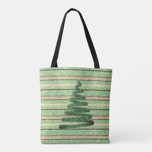 Snowy-kerstboom Tote Bag (Achterkant)