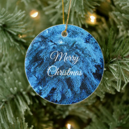 Snowy Kerstbos Keramisch Ornament