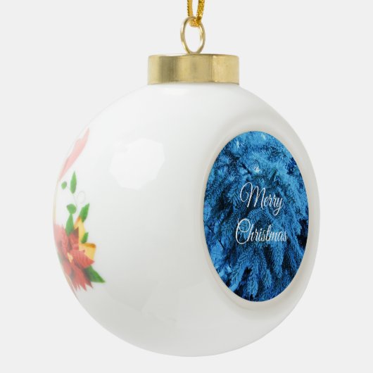 Snowy Kerstbos Keramische Bal Ornament (Links)
