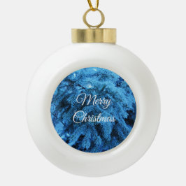 Snowy Kerstbos Keramische Bal Ornament
