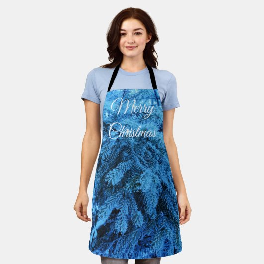 Snowy Kerstbos Schort (Gedragen)