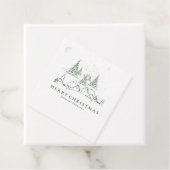 Snowy kerstdorp bedankjes labels (In situ)