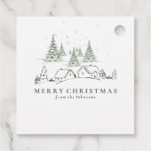 Snowy kerstdorp bedankjes labels (Achterkant)