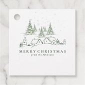 Snowy kerstdorp bedankjes labels (Voorkant)